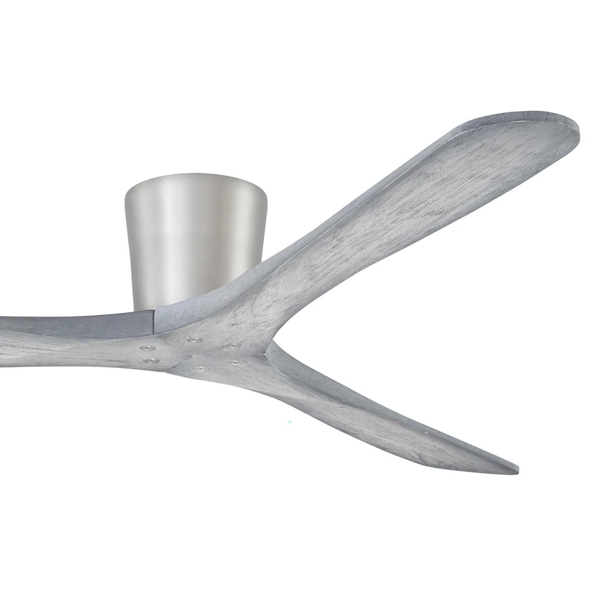 Avtur 60" Brushed Steel & Gray Flush Mount Ceiling Fan with Remote - Bees Lighting
