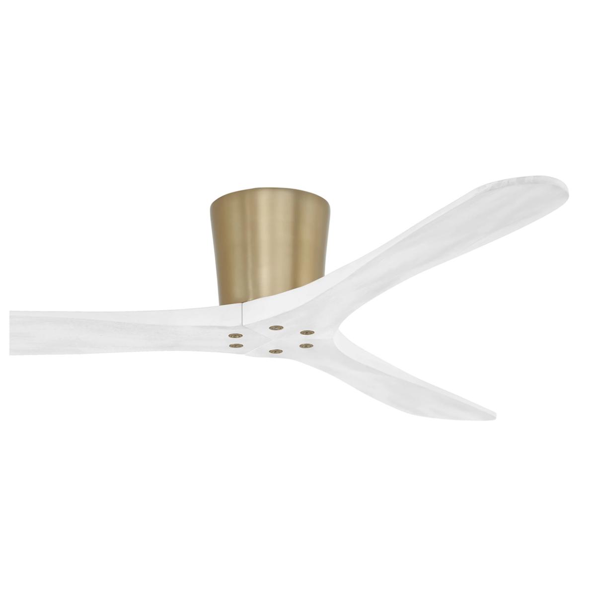 Avtur 60" Soft Brass & White Flush Mount Ceiling Fan with Remote - Bees Lighting