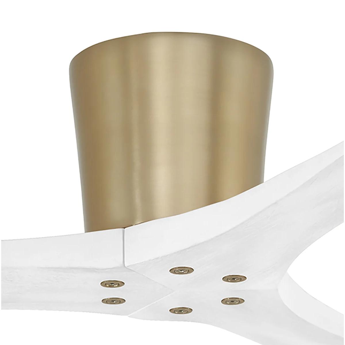 Avtur 60" Soft Brass & White Flush Mount Ceiling Fan with Remote - Bees Lighting