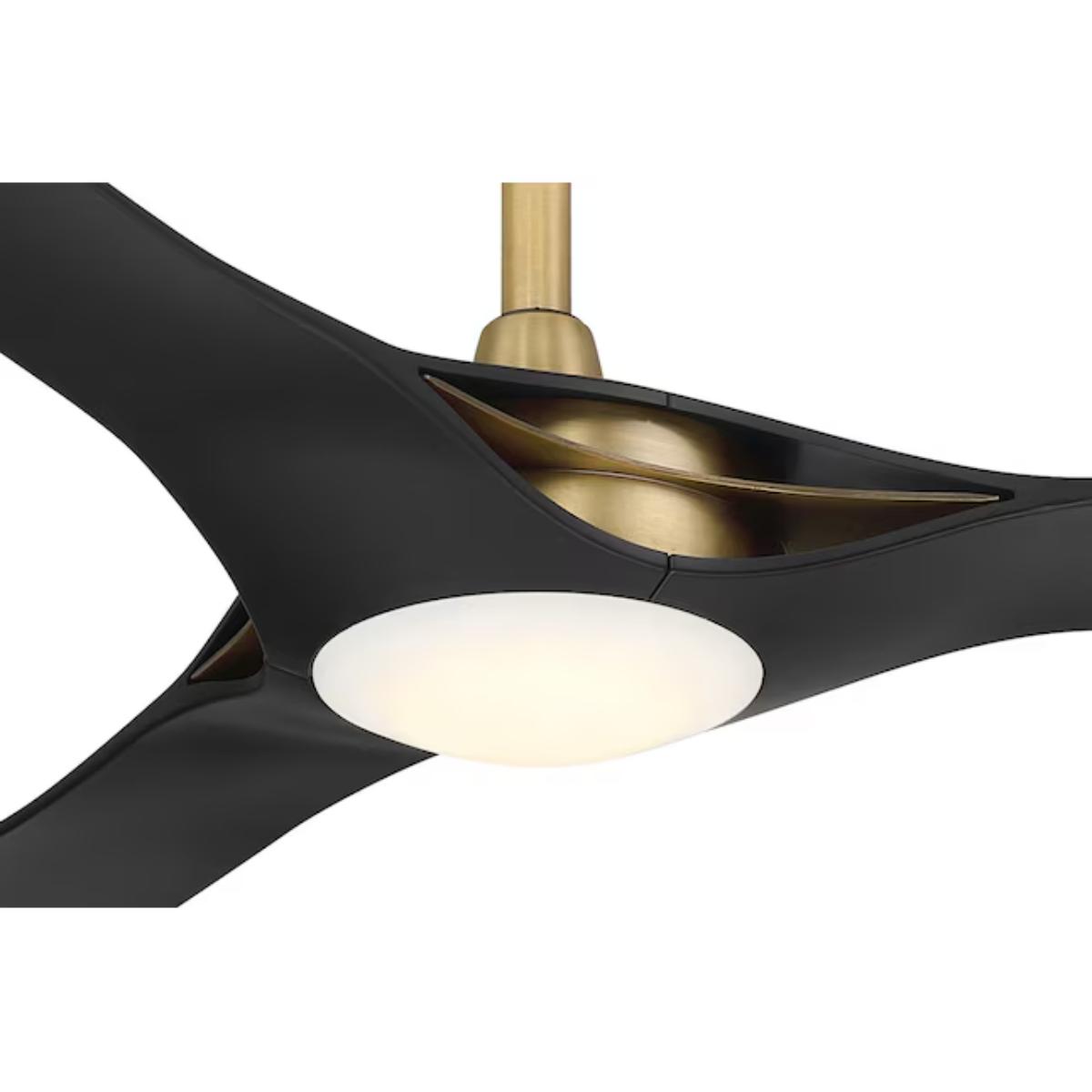 Bridge 60" Brass and Black Coal LED Smart Ceiling Fan - Bees Lighting