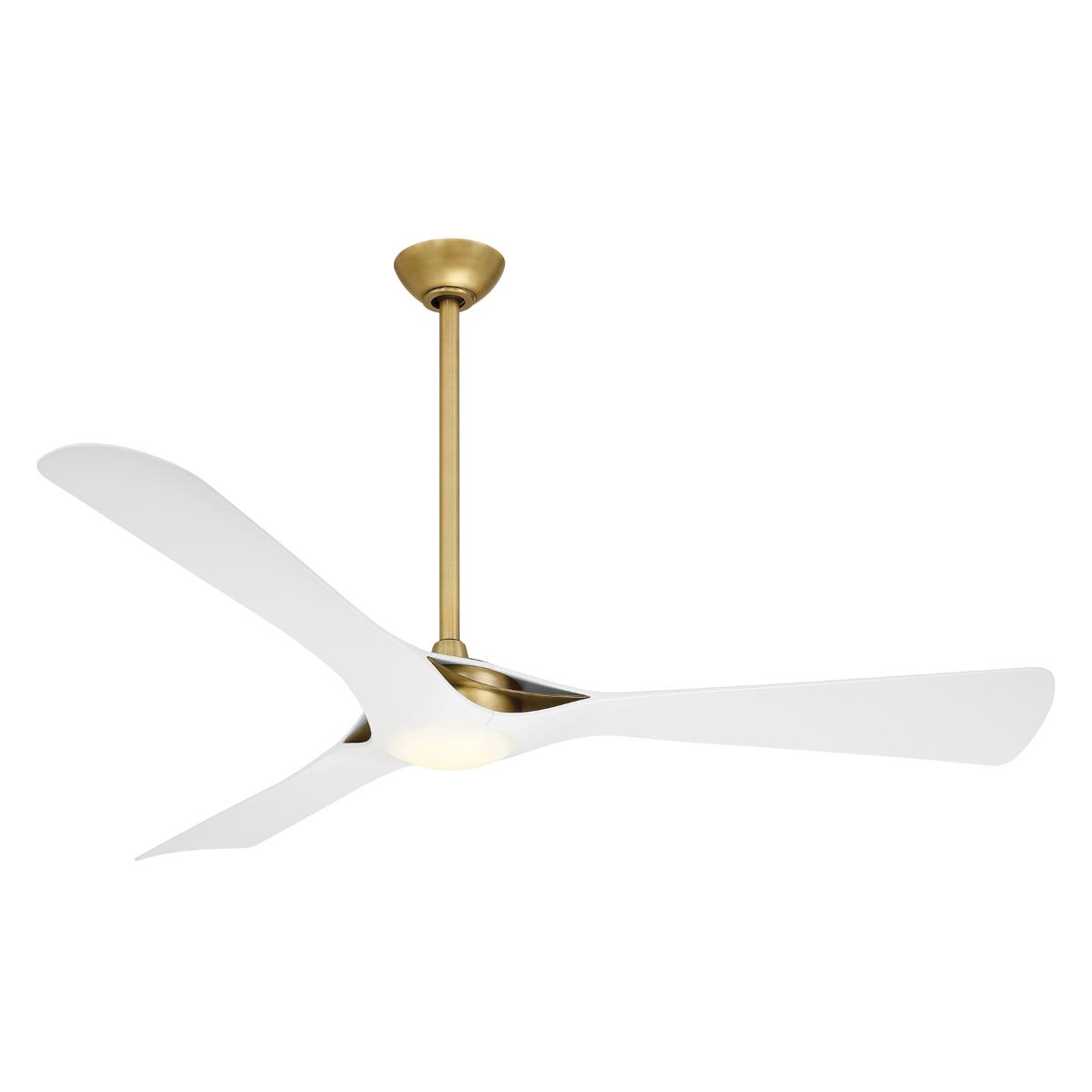 Bridge 60" Brass and White LED Smart Ceiling Fan - Bees Lighting