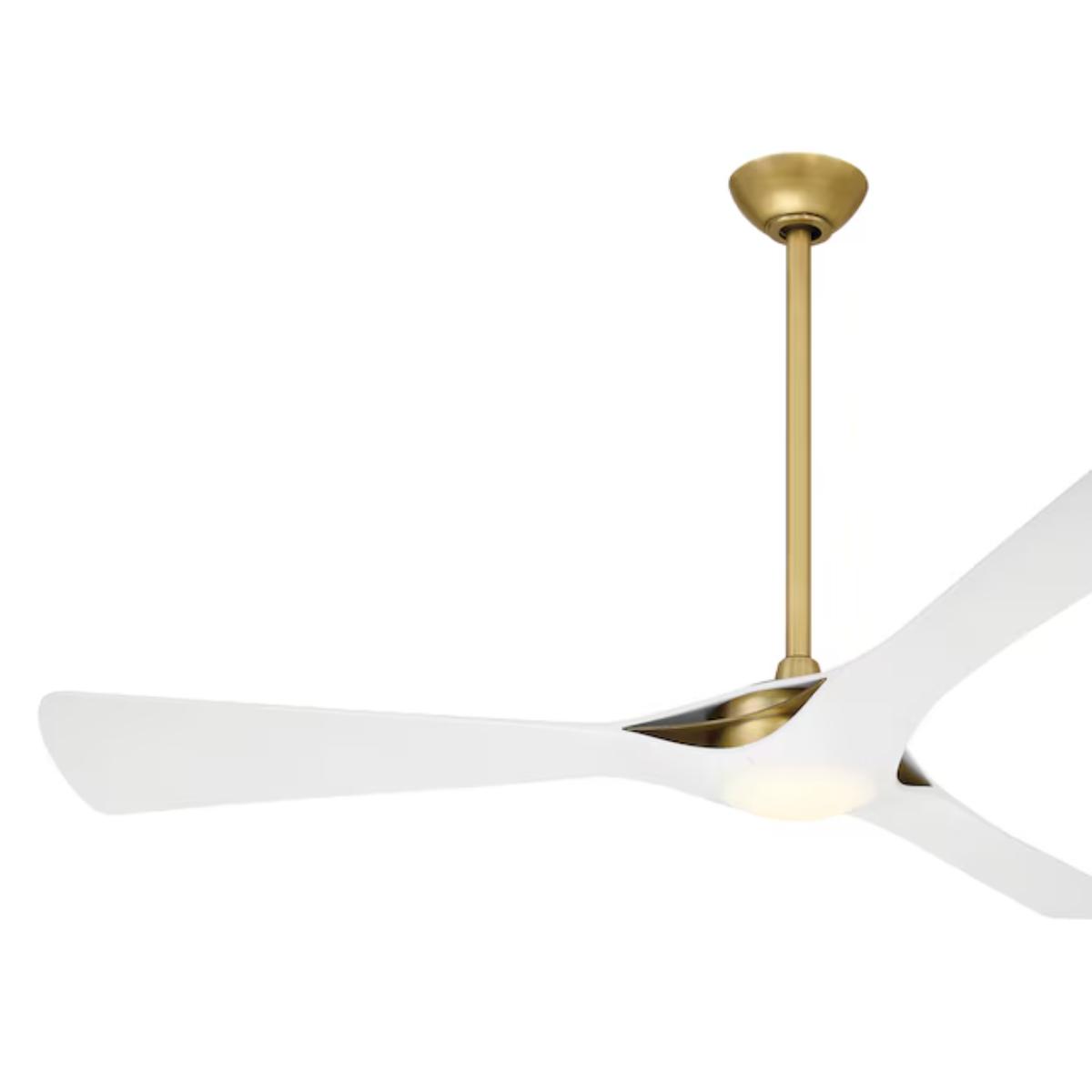 Bridge 60" Brass and White LED Smart Ceiling Fan - Bees Lighting