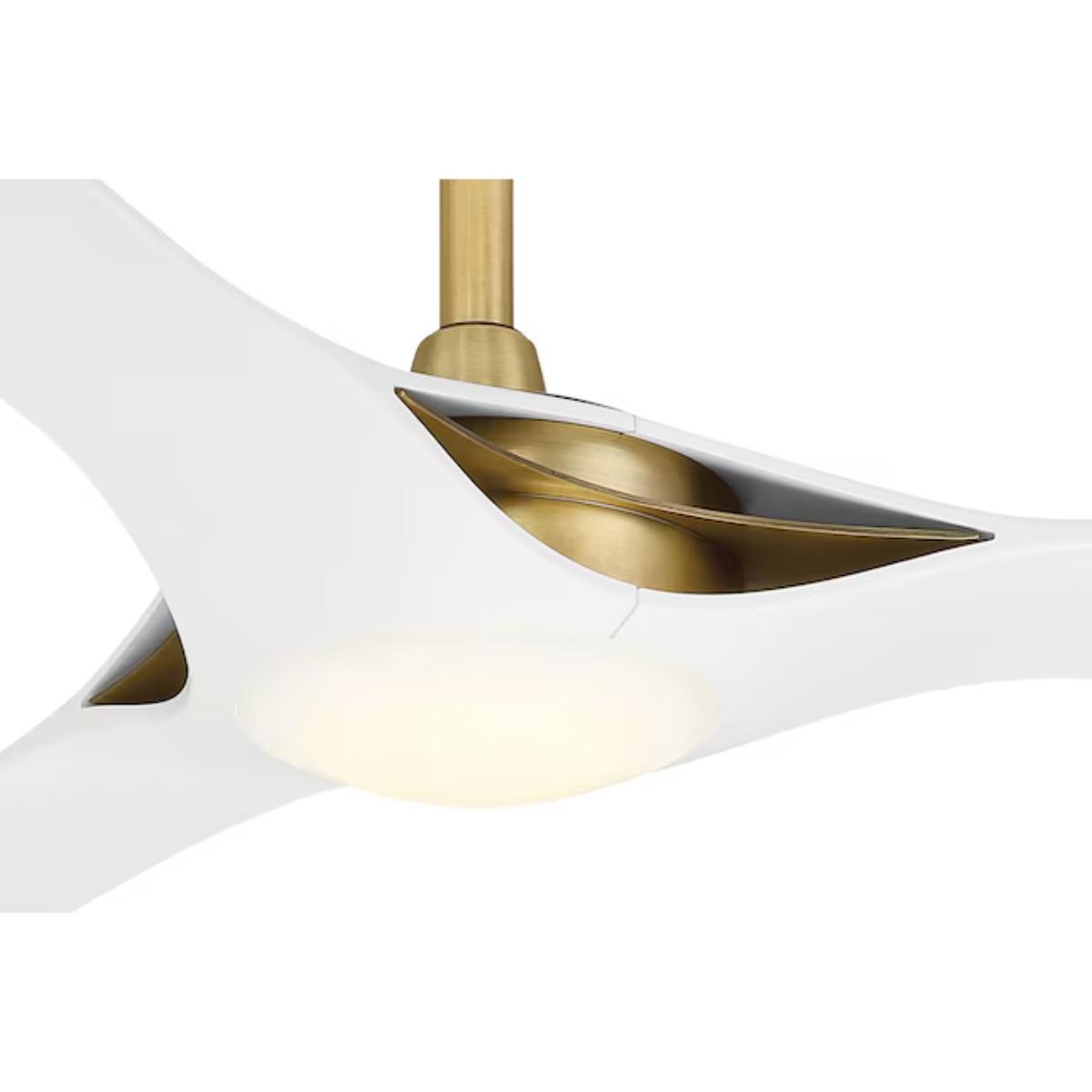 Bridge 60" Brass and White LED Smart Ceiling Fan - Bees Lighting