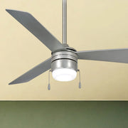 Vital LED 44" Brilliant Silver Ceiling Fan with Pull Chain - Bees Lighting