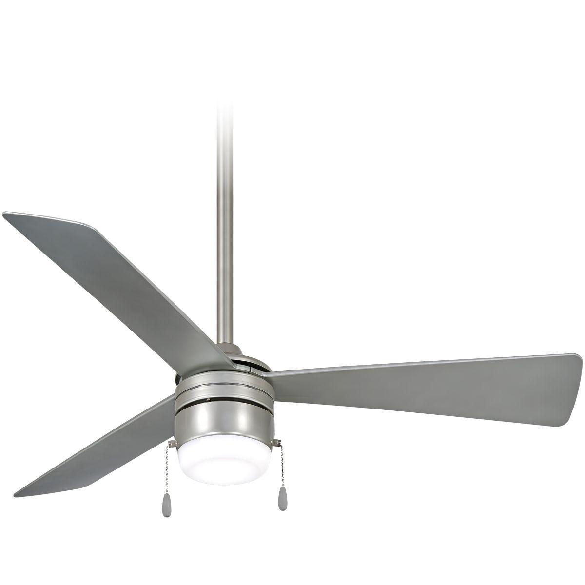 Vital LED 44" Brilliant Silver Ceiling Fan with Pull Chain - Bees Lighting