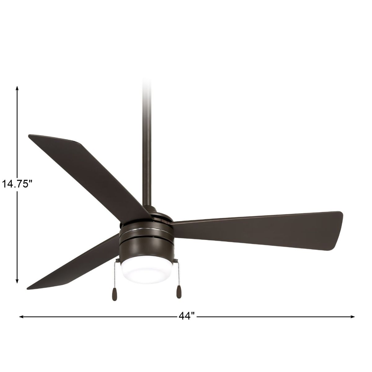 Vital LED 44" Oil Rubbed Bronze Ceiling Fan with Pull Chain - Bees Lighting