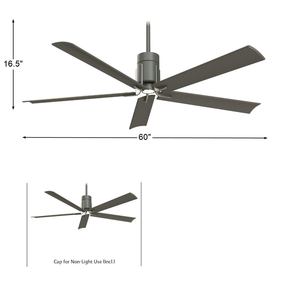 Clean LED 60" 5-Blade Grey Iron LED Ceiling Fan with Remote - Bees Lighting