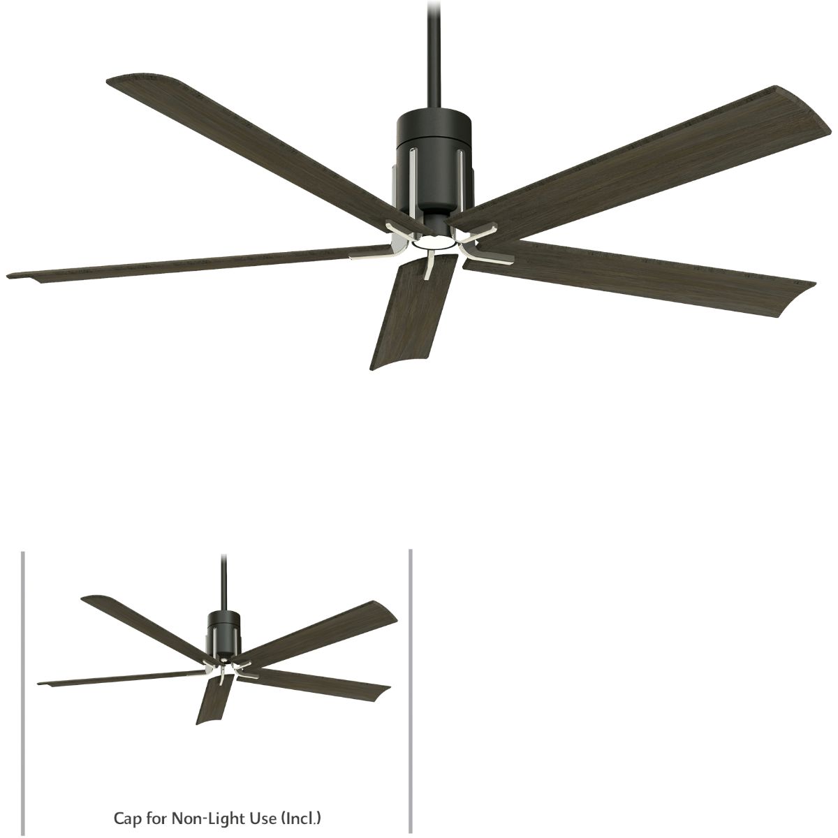 Clean LED 60" 5-Blade Matte Black LED Ceiling Fan with Remote - Bees Lighting