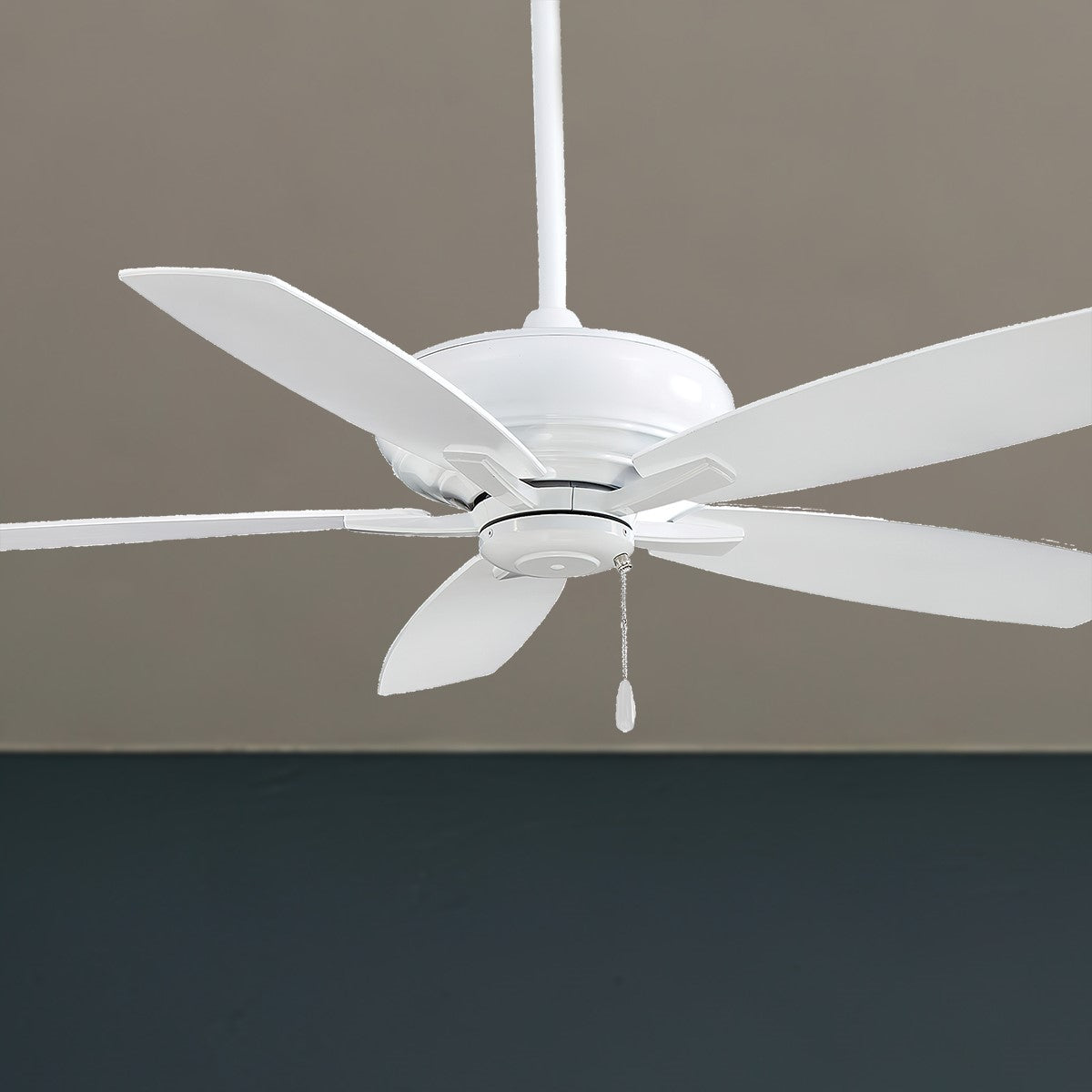 Kola 52" White Ceiling Fan with Pull Chain - Bees Lighting