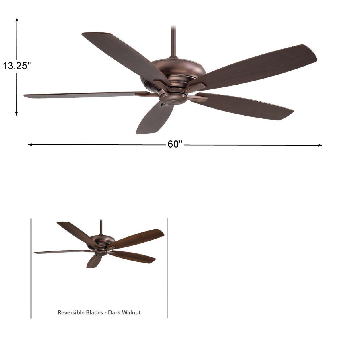 Kola XL 60" Bronze Large Ceiling Fan with Remote - Bees Lighting