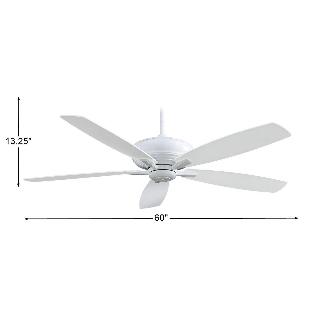 Kola XL 60" White Large Ceiling Fan with Remote - Bees Lighting