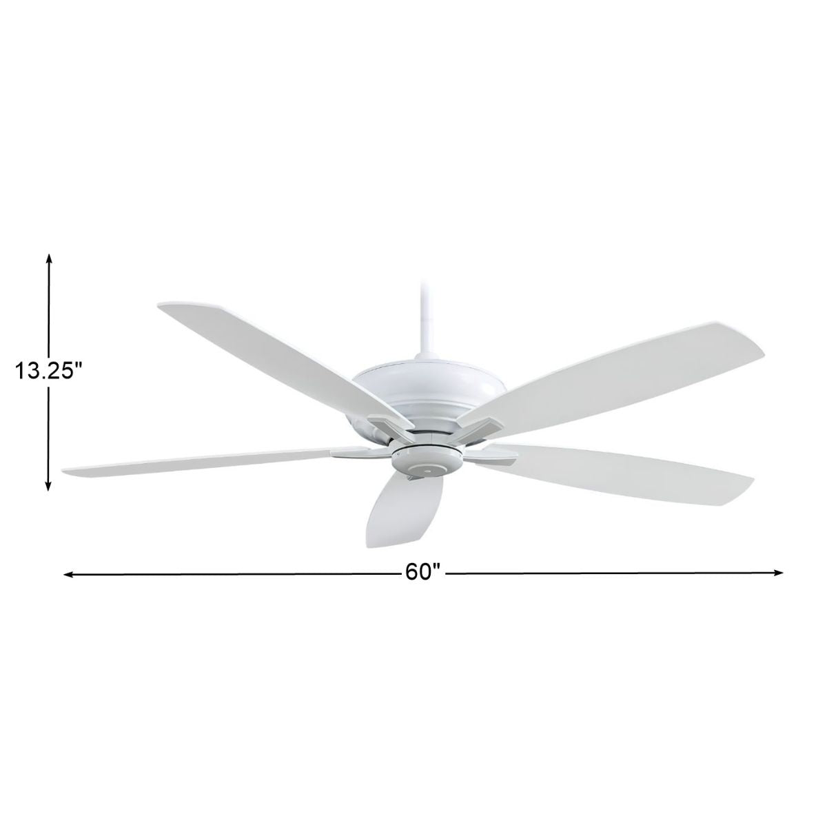 Kola XL 60" White Large Ceiling Fan with Remote - Bees Lighting
