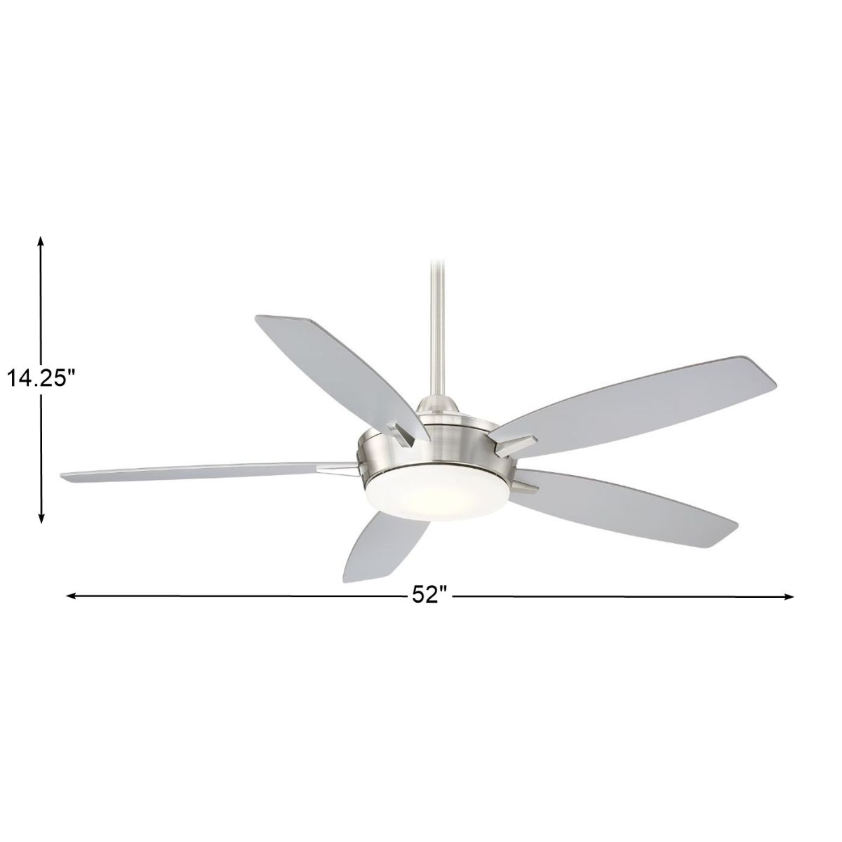 Espace LED 52" Nickel Ceiling Fan with Light and Remote - Bees Lighting