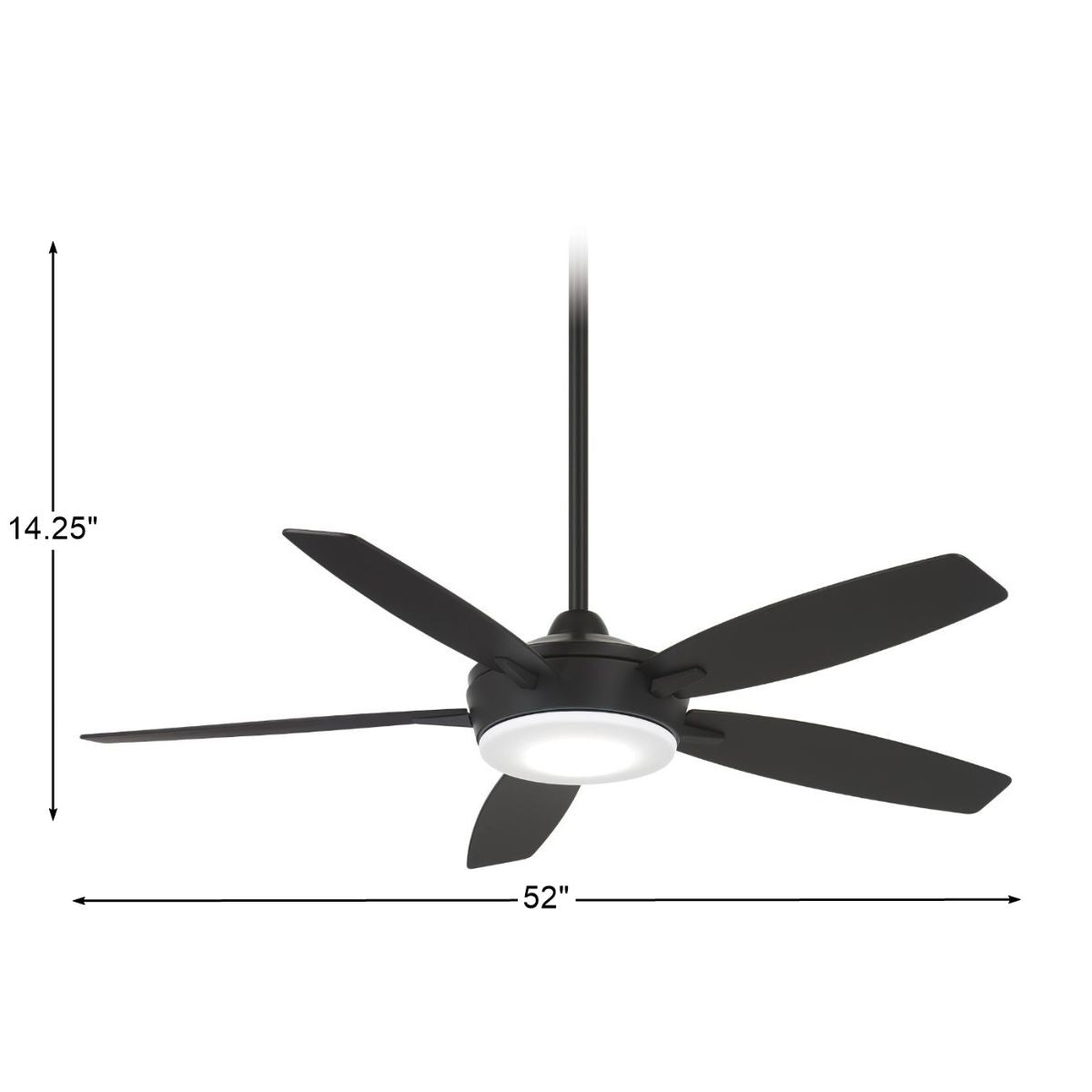 Espace LED 52" Black Coal Ceiling Fan with Light and Remote - Bees Lighting