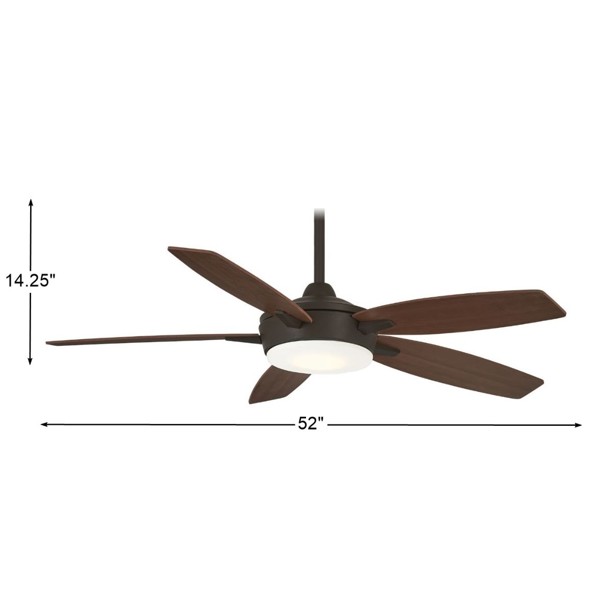 Espace LED 52" Bronze Ceiling Fan with Light and Remote - Bees Lighting