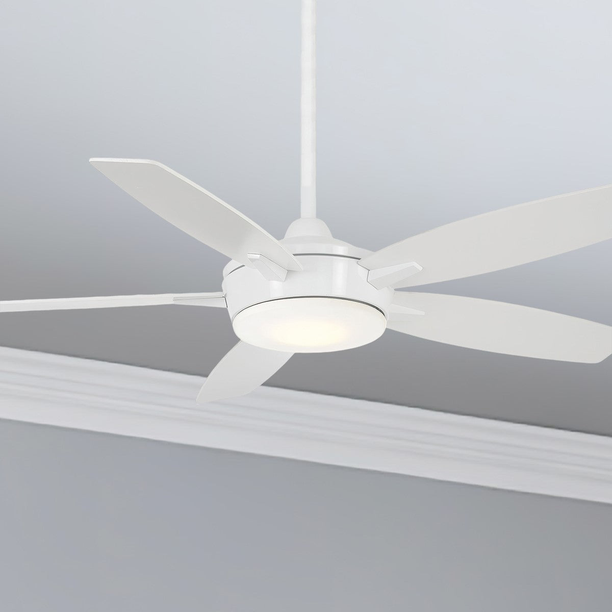 Espace LED 52" White Ceiling Fan with Light and Remote - Bees Lighting