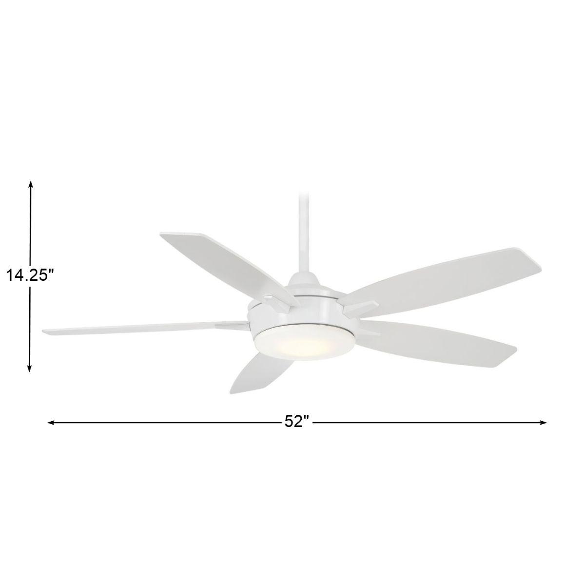 Espace LED 52" White Ceiling Fan with Light and Remote - Bees Lighting