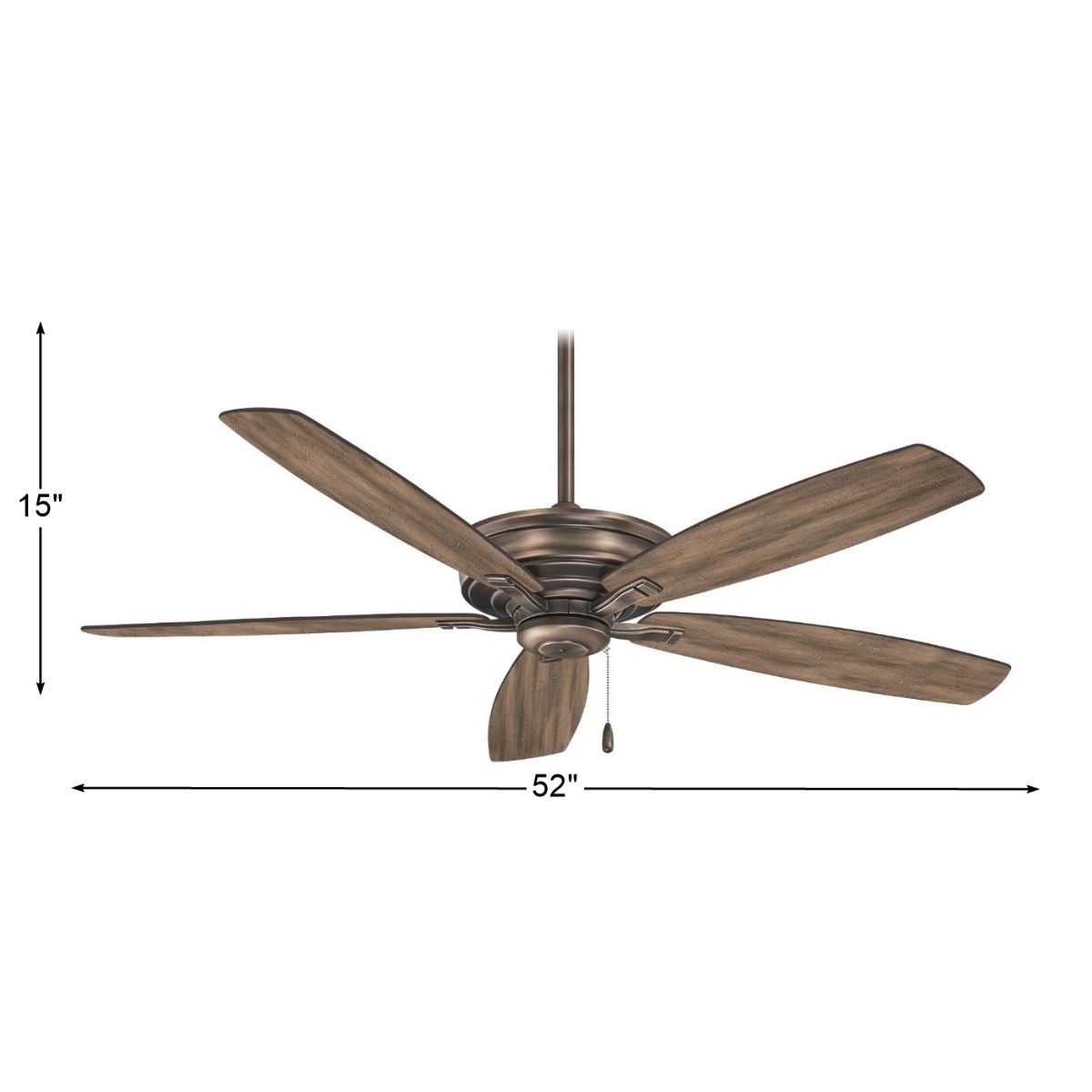 Kafe 52" Heirloom Bronze Ceiling Fan with Pull Chain - Bees Lighting