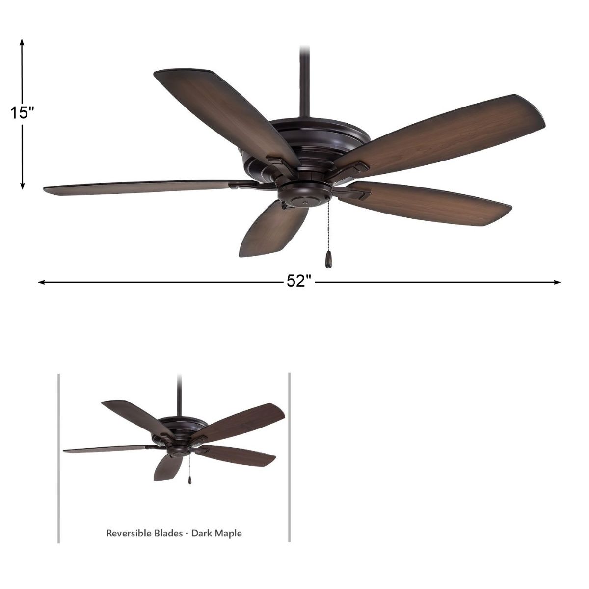 Kafe 52 Inch Ceiling Fan With Pull Chain