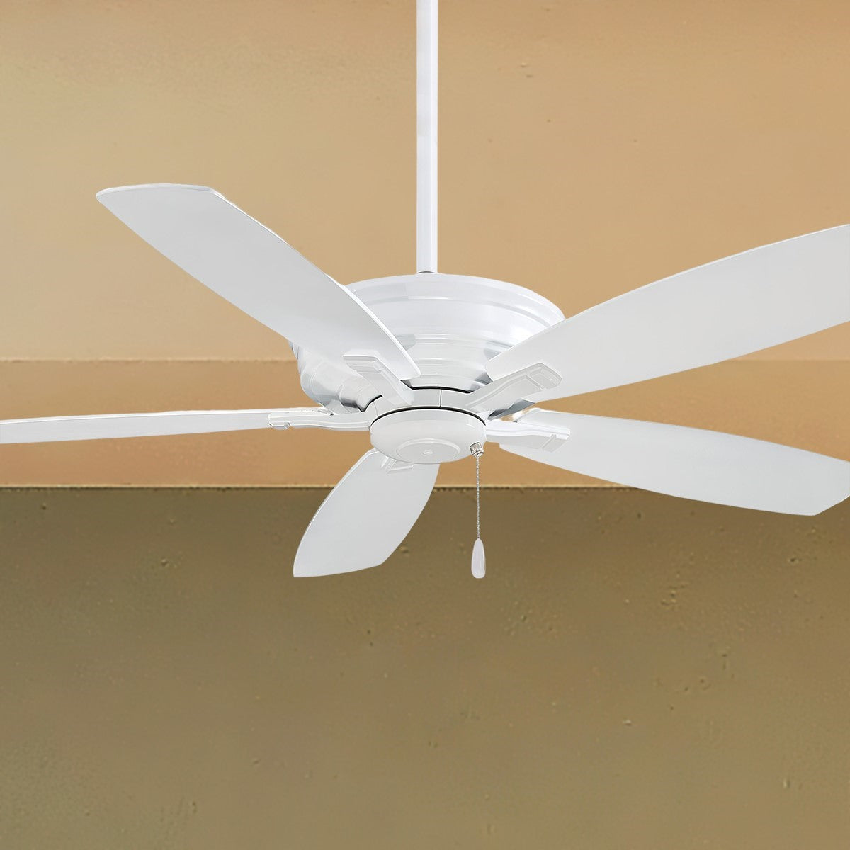 Kafe 52" White Ceiling Fan with Pull Chain - Bees Lighting