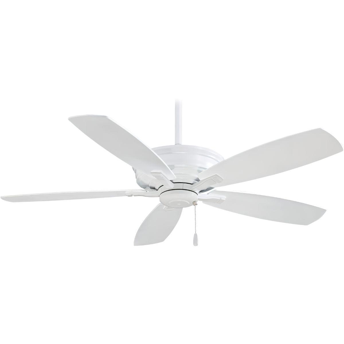 Kafe 52" White Ceiling Fan with Pull Chain - Bees Lighting