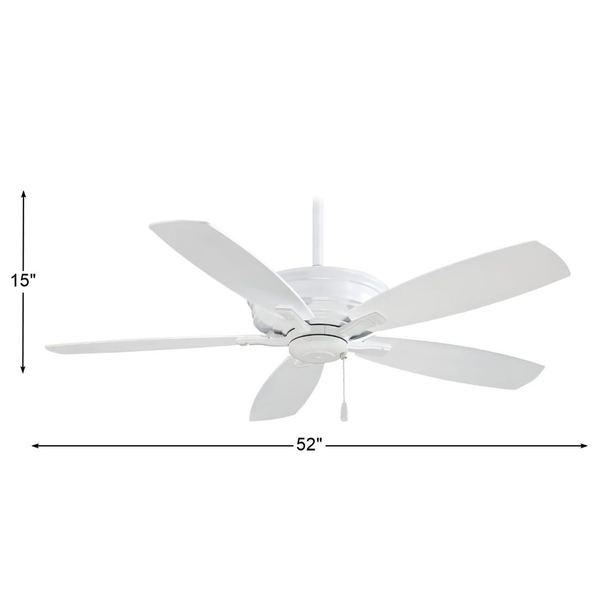 Kafe 52" White Ceiling Fan with Pull Chain - Bees Lighting