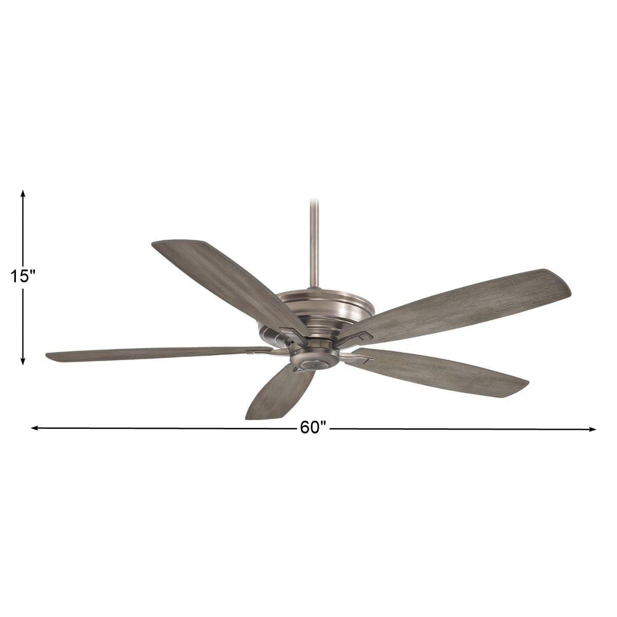 Kafe XL 60" Burnished Nickel Large Ceiling Fan with Remote - Bees Lighting