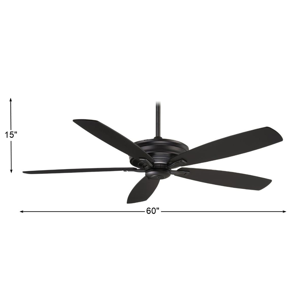 Kafe XL 60" Black Coal Large Ceiling Fan with Remote - Bees Lighting