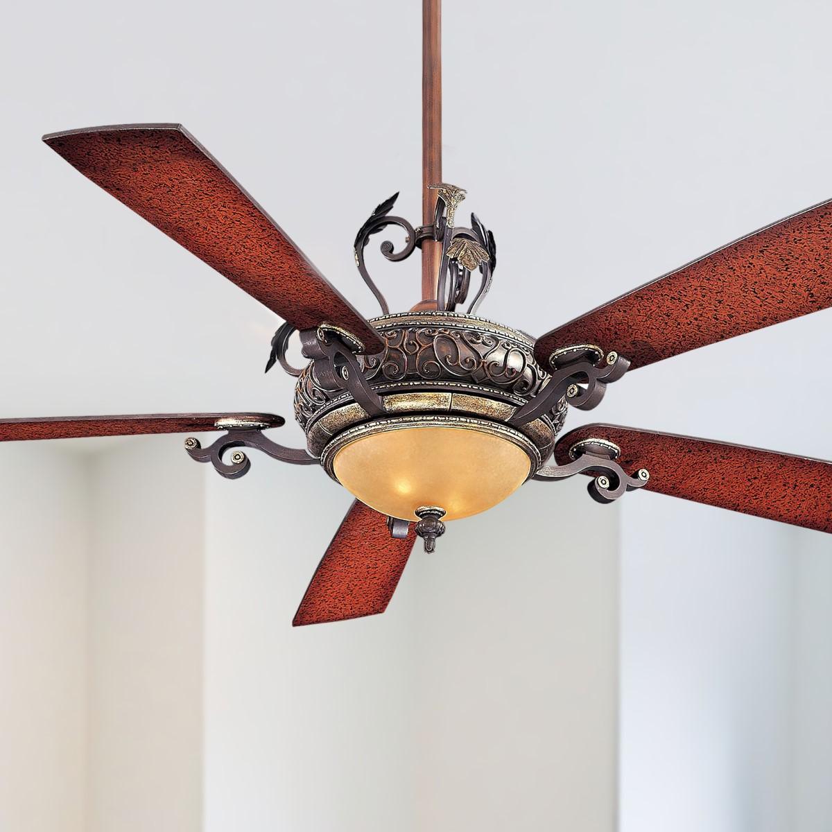 Napoli 56 Inch Ceiling Fan With Light, Sterling Walnut Finish, Wall Control Included