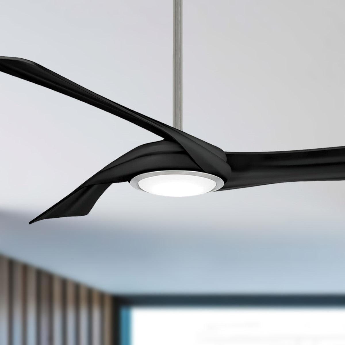 Curl 60 Inch Contemporary Smart Ceiling Fan With Light And Remote - Bees Lighting