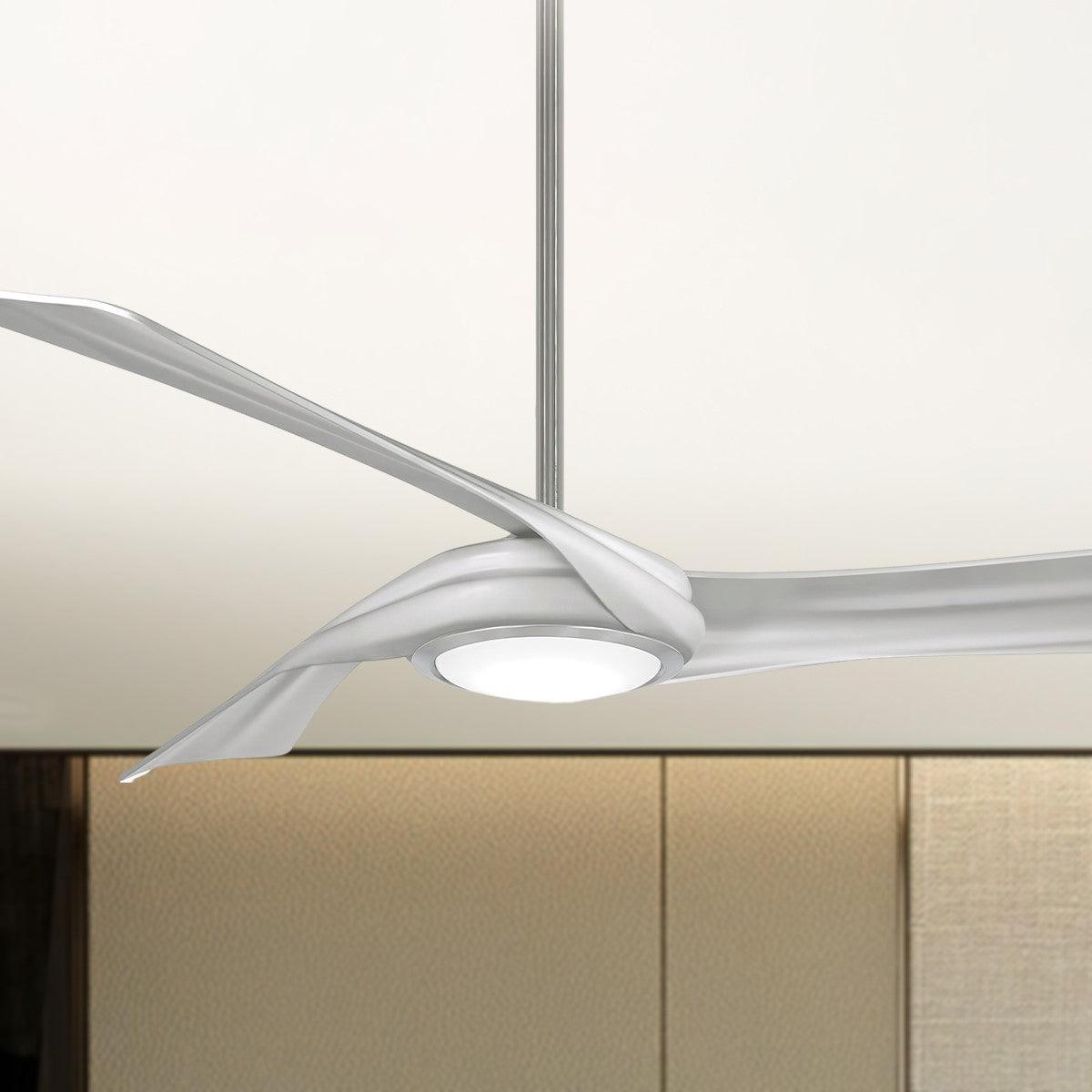 Curl 60 Inch Contemporary Smart Ceiling Fan With Light And Remote - Bees Lighting