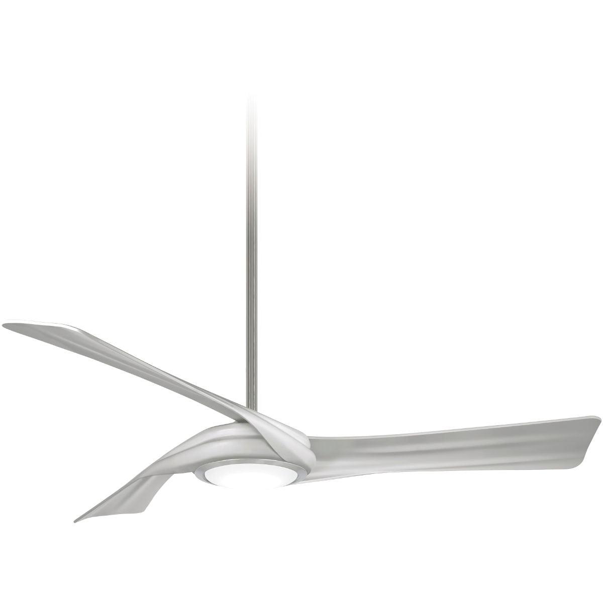 Curl LED 60" Smart Ceiling Fan with Light and Remote, Brushed Nickel with Silver Blades - Bees Lighting