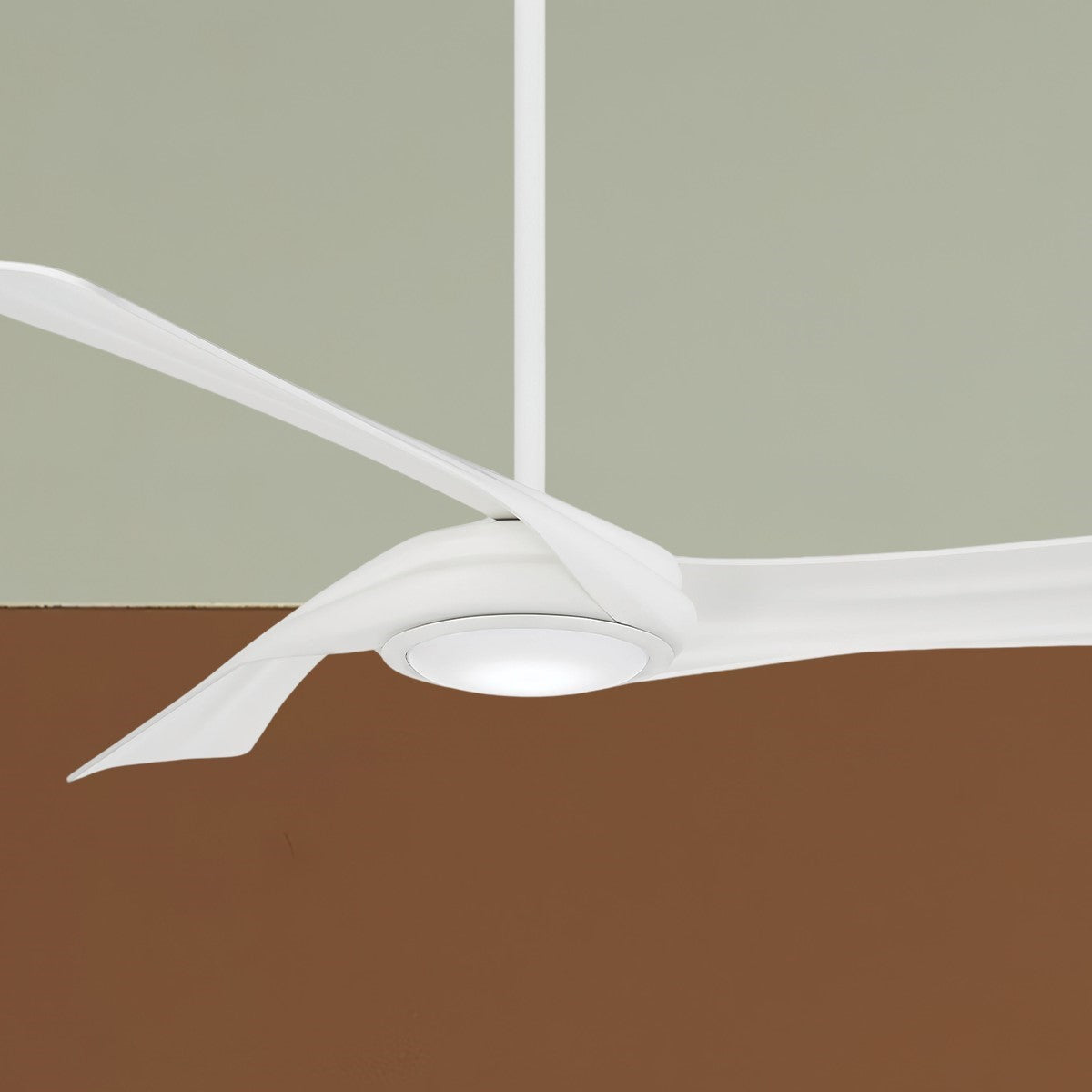 Curl LED 60" Smart Ceiling Fan with Remote, Flat White - Bees Lighting