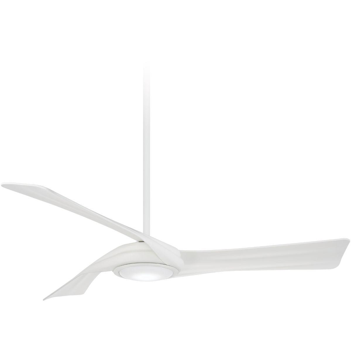 Curl LED 60" Smart Ceiling Fan with Light and Remote, Flat White - Bees Lighting
