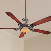 Napoli 68" Ceiling Fan with Light and Remote, Sterling Walnut - Bees Lighting