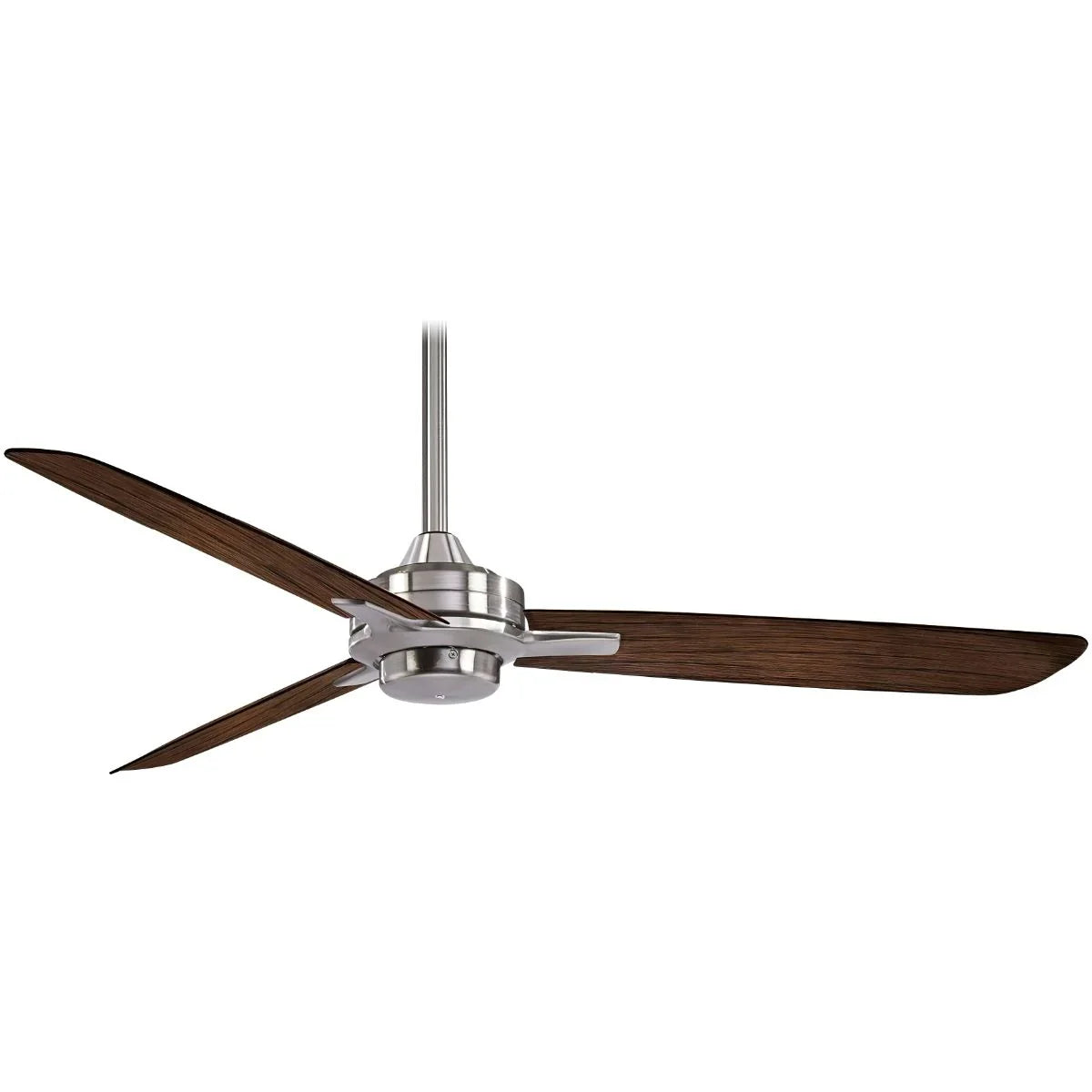 Rudolph 52" Nickel Ceiling Fan with Wall Control, Medium Maple Blades - Bees Lighting