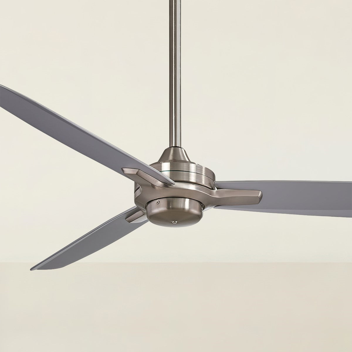 Rudolph 52" Nickel Ceiling Fan with Wall Control, Silver Blades - Bees Lighting