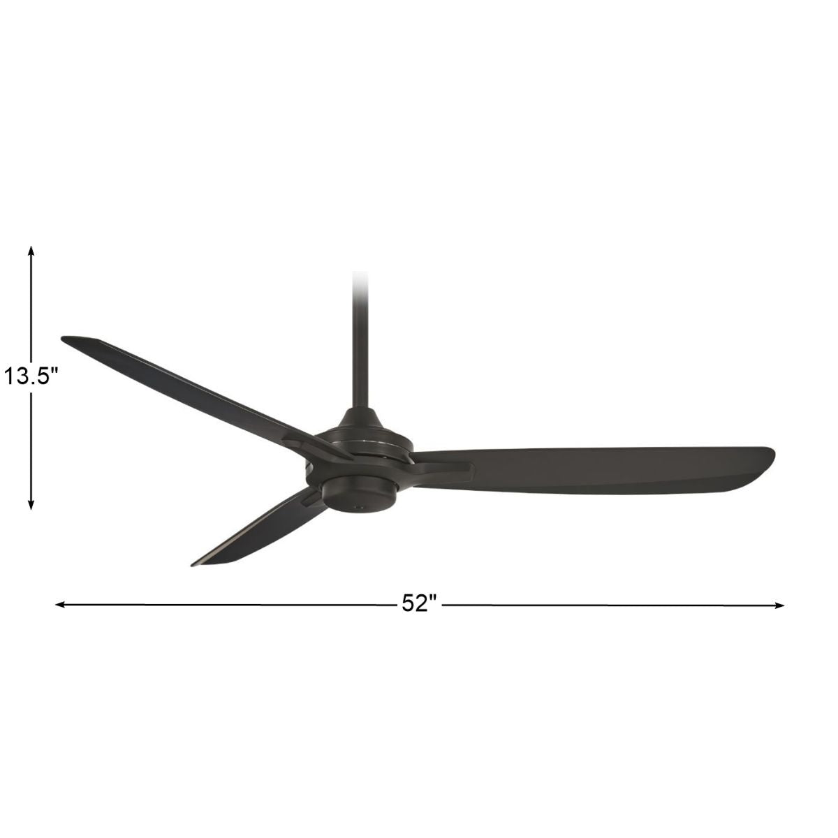 Rudolph 52" Black Coal Ceiling Fan with Wall Control - Bees Lighting