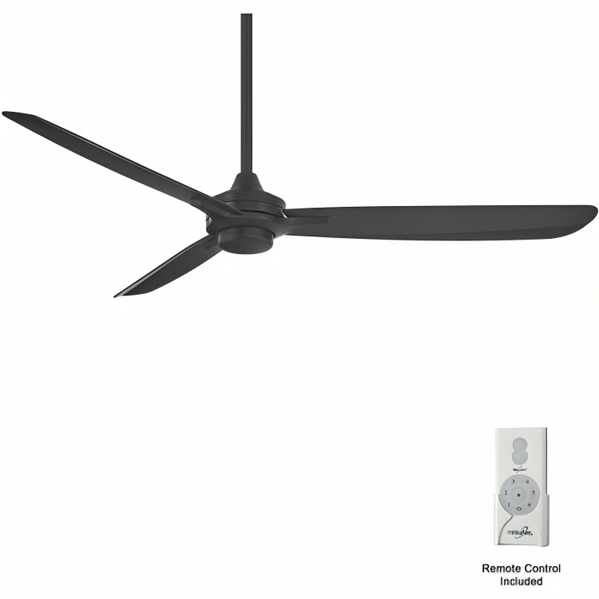 Rudolph Wet 60" Black Coal Outdoor Ceiling Fan with Remote - Bees Lighting