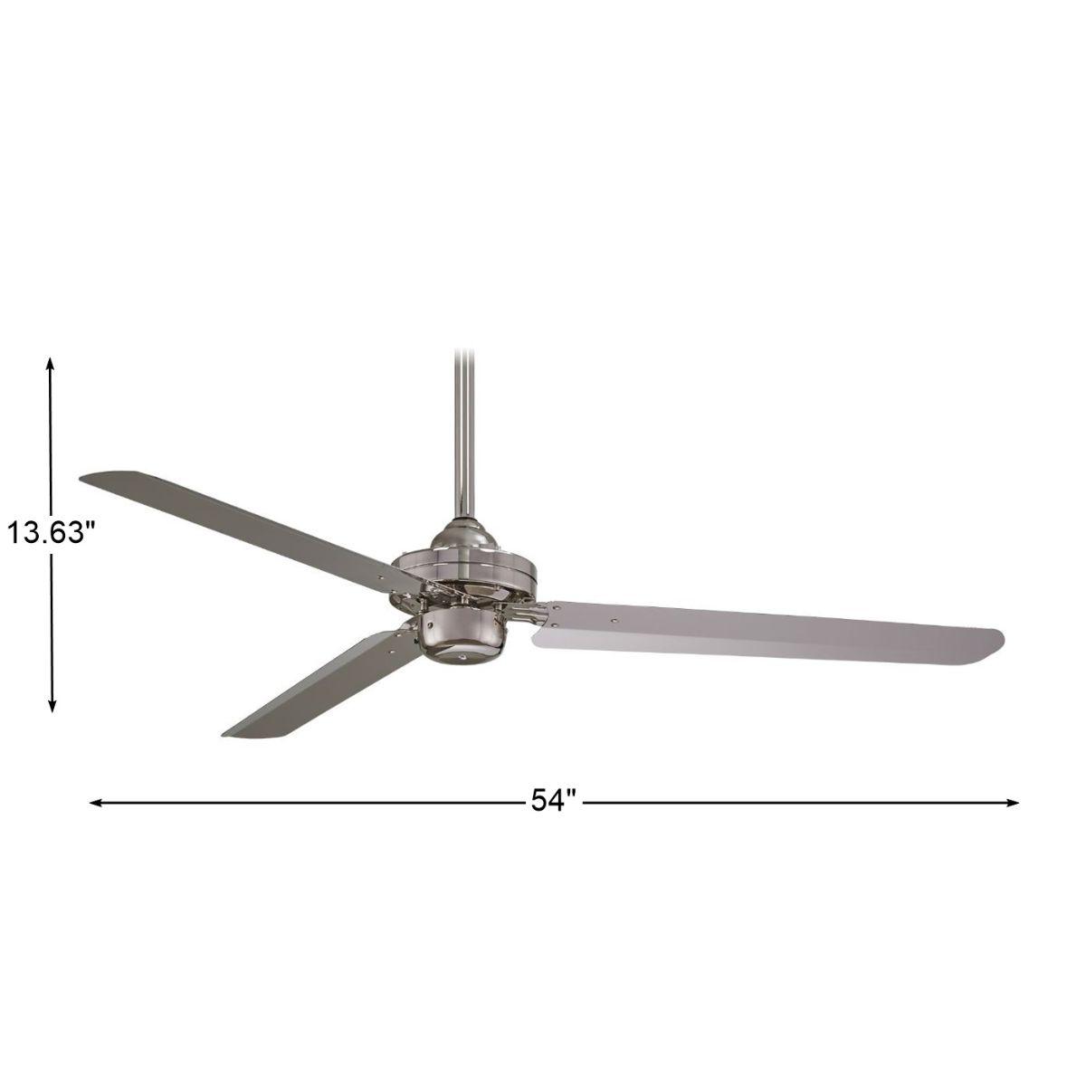 Steal 54" 3-Blade Brushed Nickel Ceiling Fan with Wall Control - Bees Lighting