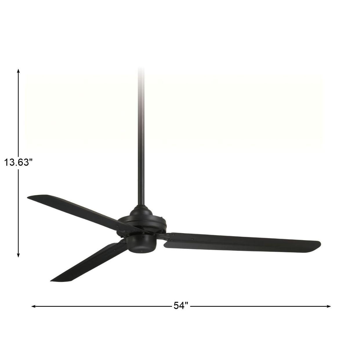 Steal 54" 3-Blade Coal Ceiling Fan with Wall Control - Bees Lighting