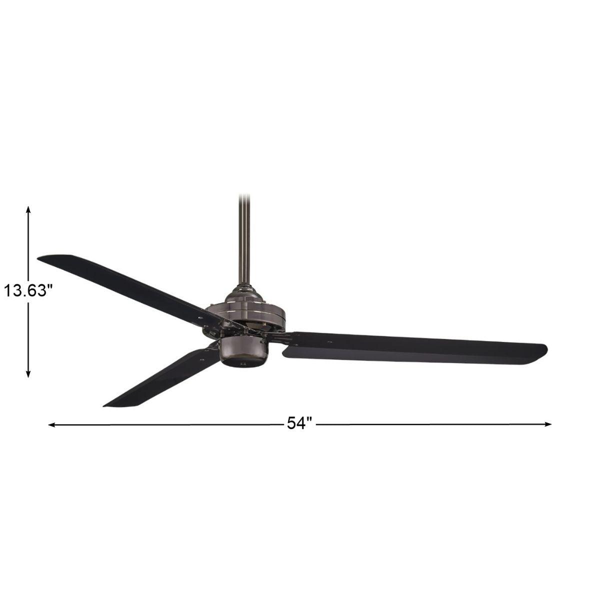 Steal 54" 3-Blade Gun Metal Ceiling Fan with Wall Control - Bees Lighting