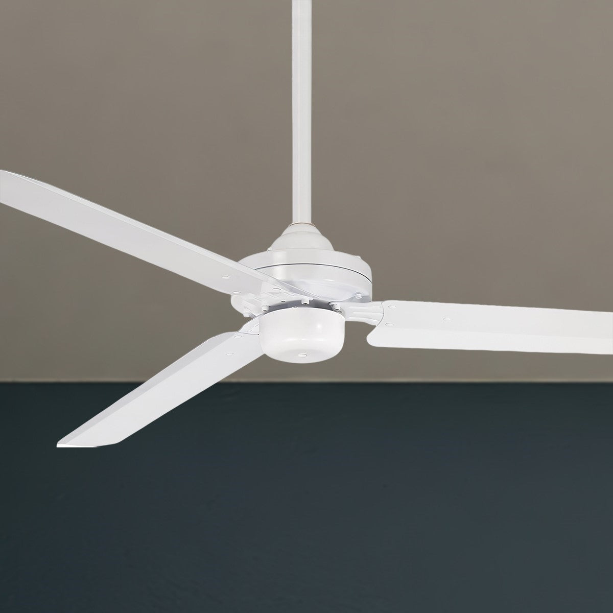 Steal 54" 3-Blade Flat White Ceiling Fan with Wall Control - Bees Lighting