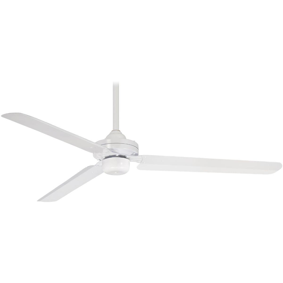 Steal 54" 3-Blade Flat White Ceiling Fan with Wall Control - Bees Lighting