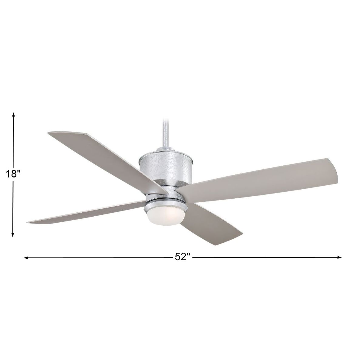 Strata LED 52" Galvanized Outdoor Ceiling Fan with Remote - Bees Lighting