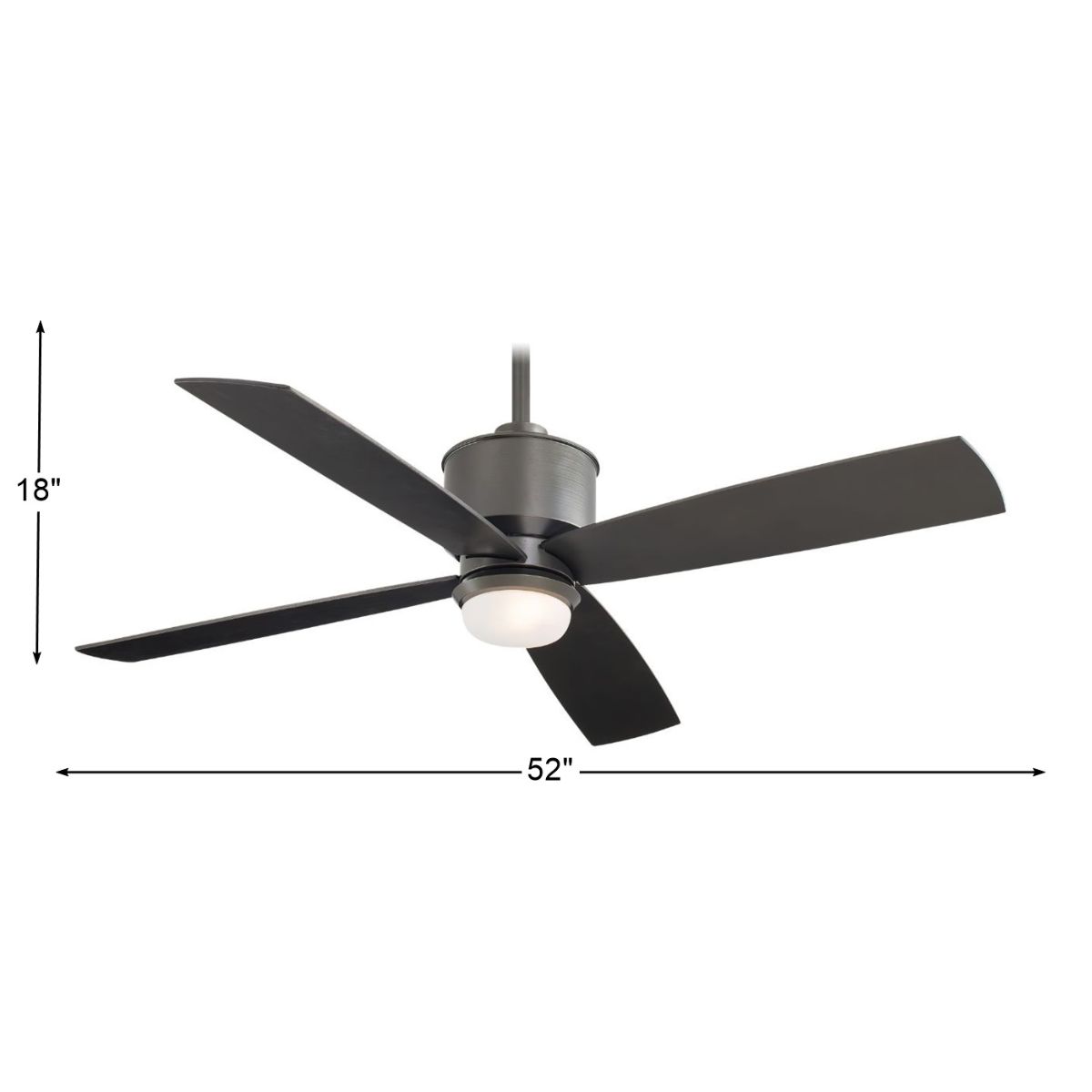 Strata LED 52" Smoked Iron Outdoor Ceiling Fan with Remote - Bees Lighting