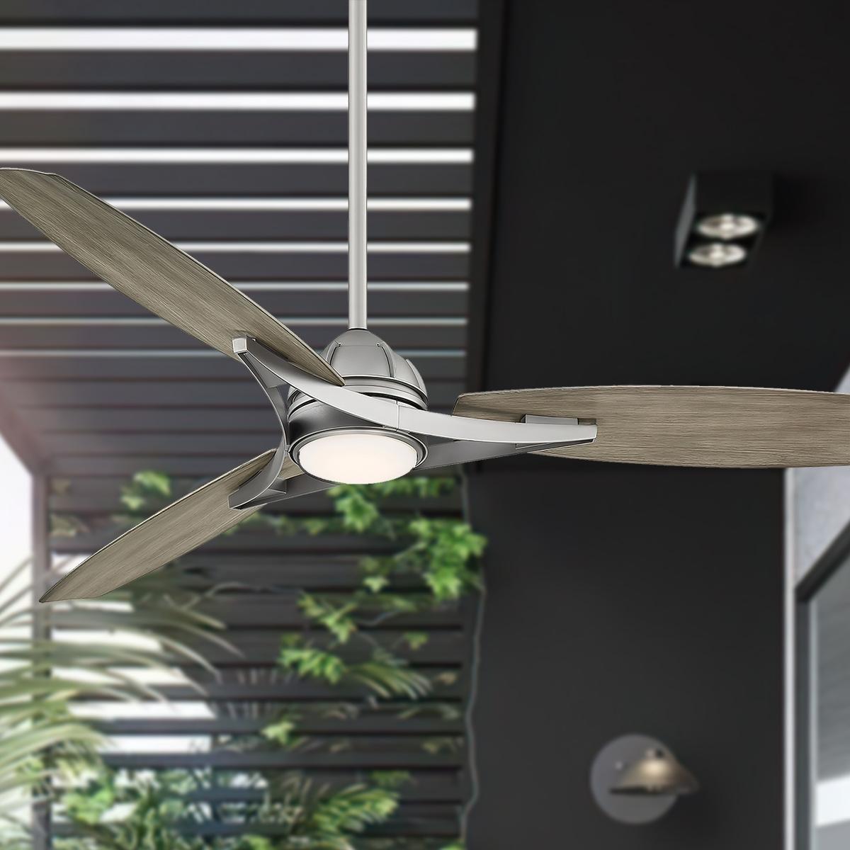 Molino 65" LED Smart Ceiling Fan, Burnished Nickel with Seashore Grey Blades - Bees Lighting