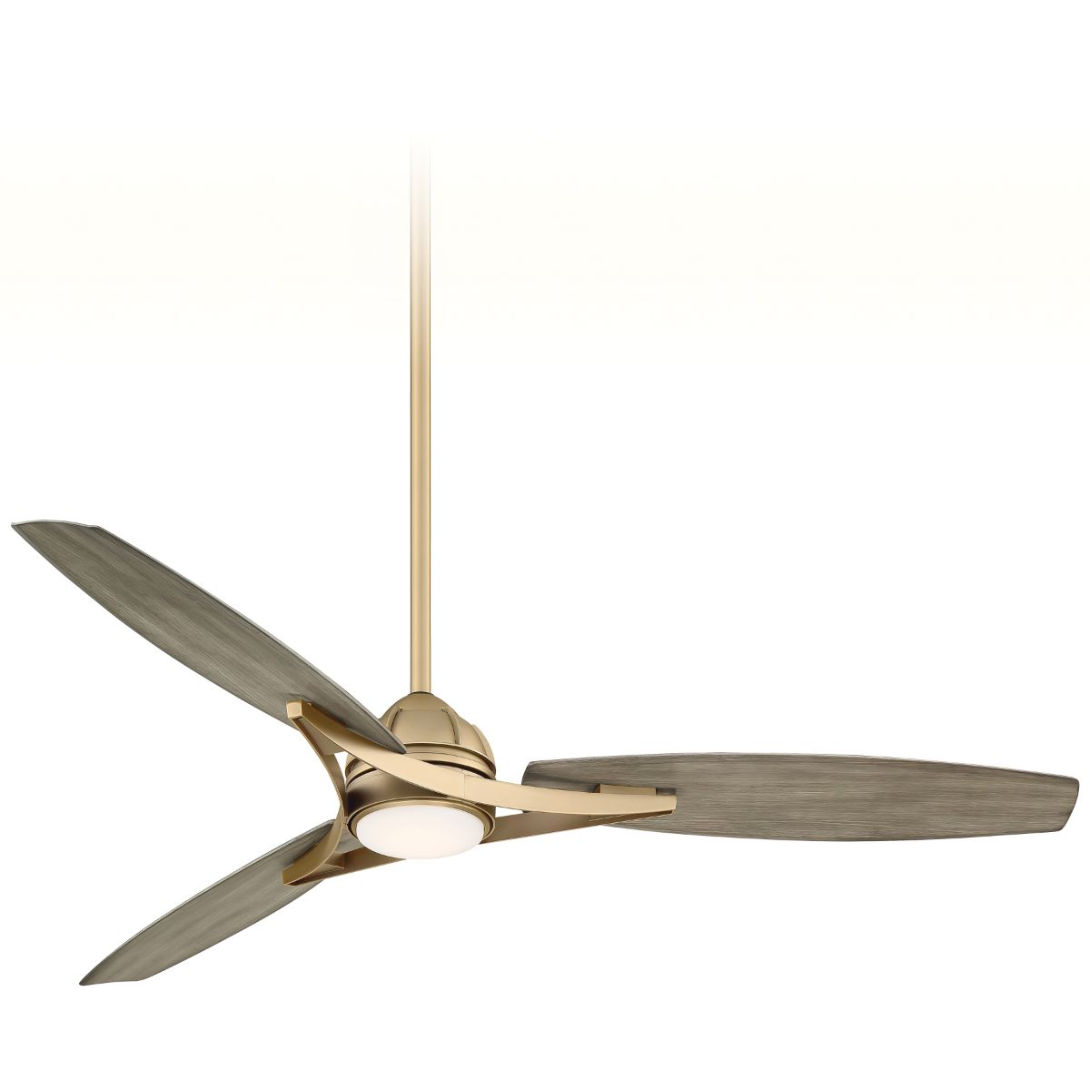Molino 65" LED Smart Ceiling Fan, Soft Brass with Seashore Grey Blades - Bees Lighting