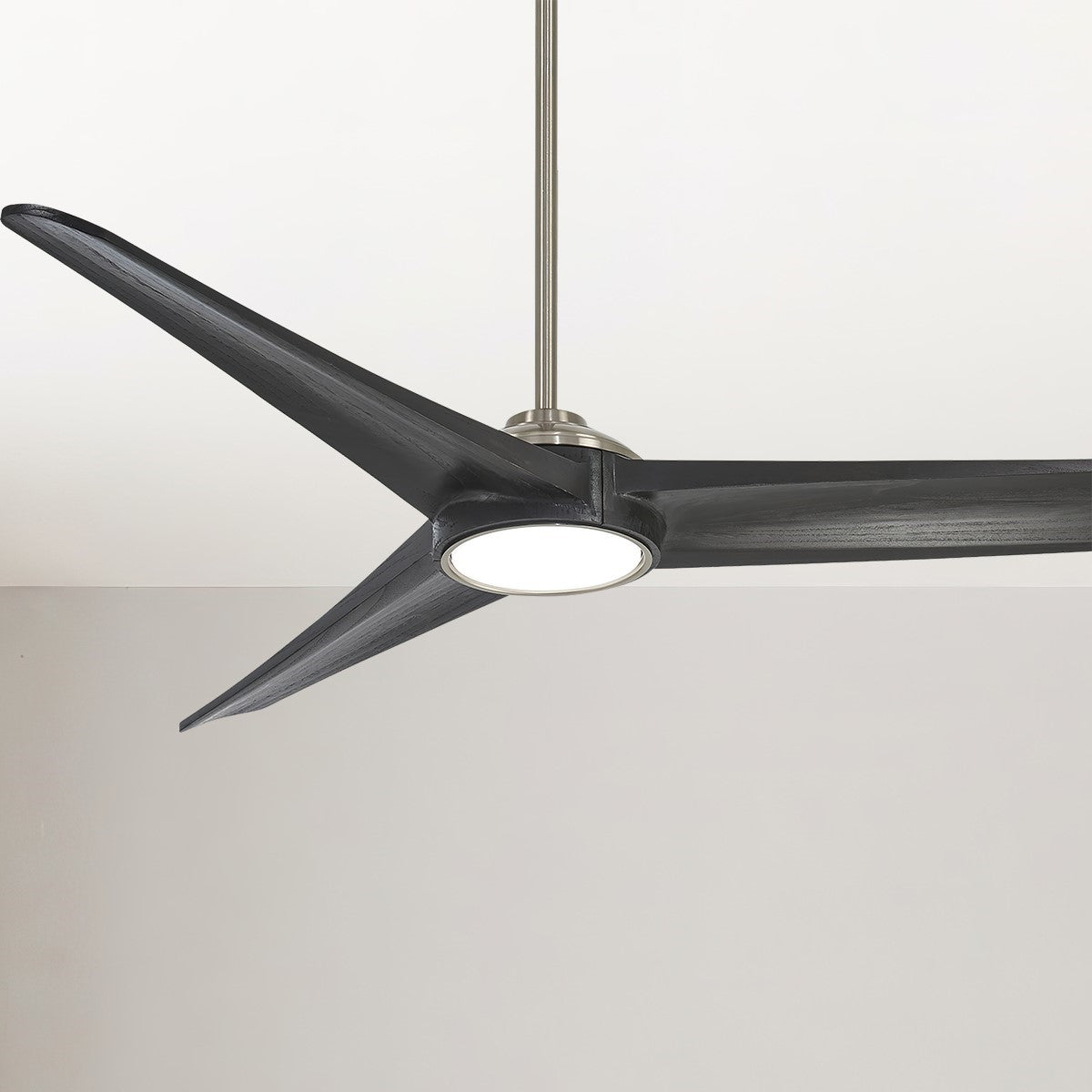 Timber LED 68" Smart Ceiling Fan, Brushed Nickel with Black Coal Blades - Bees Lighting
