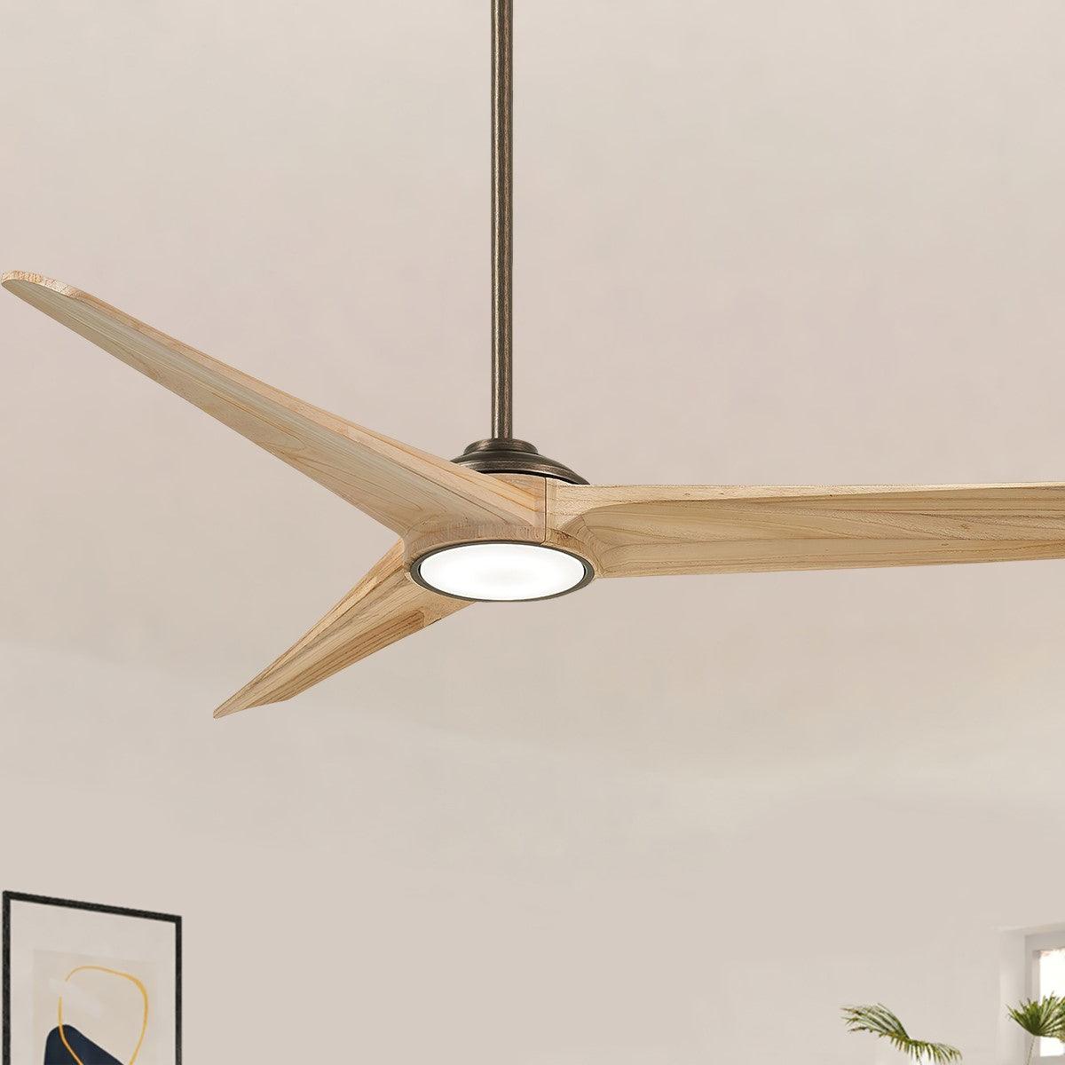 Timber 68 Inch Modern Propeller Smart Ceiling Fan With Light And Remote - Bees Lighting